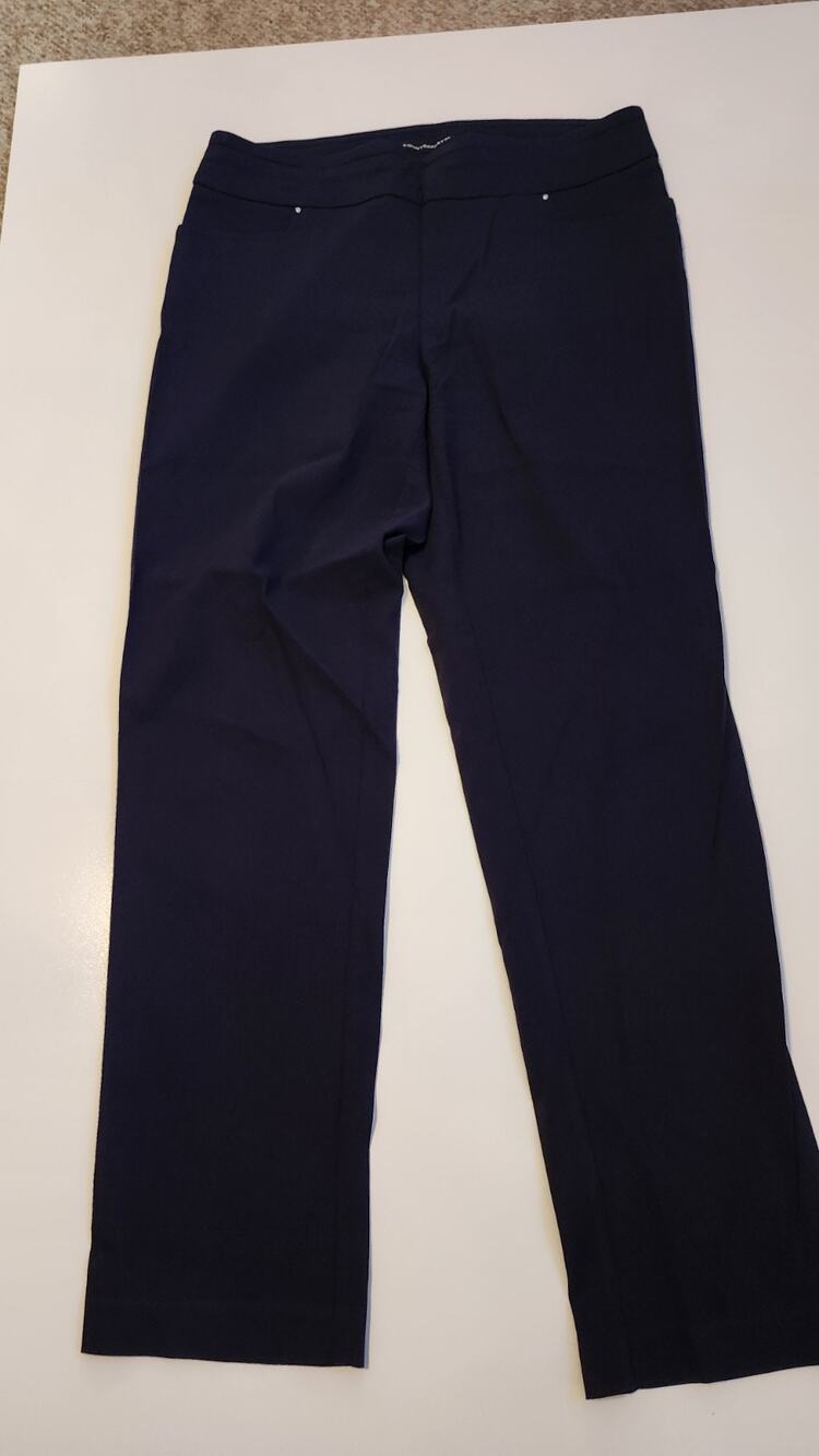 Counterparts Womens Pull On Pants Navy Blue Stretch Career Trousers Sz 10 #504